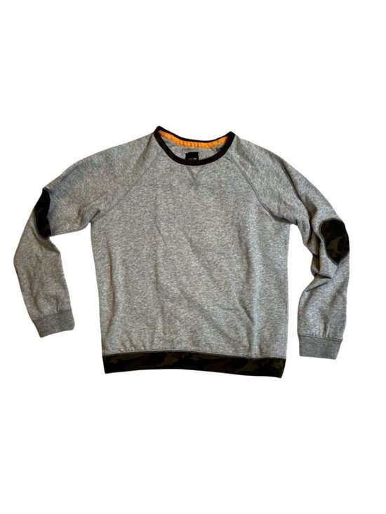Joe's Jeans Tops - Joe's Jeans Womens Sweatshirt Lg Gray GreenCam Long Sleeve Elbow Patches Camo